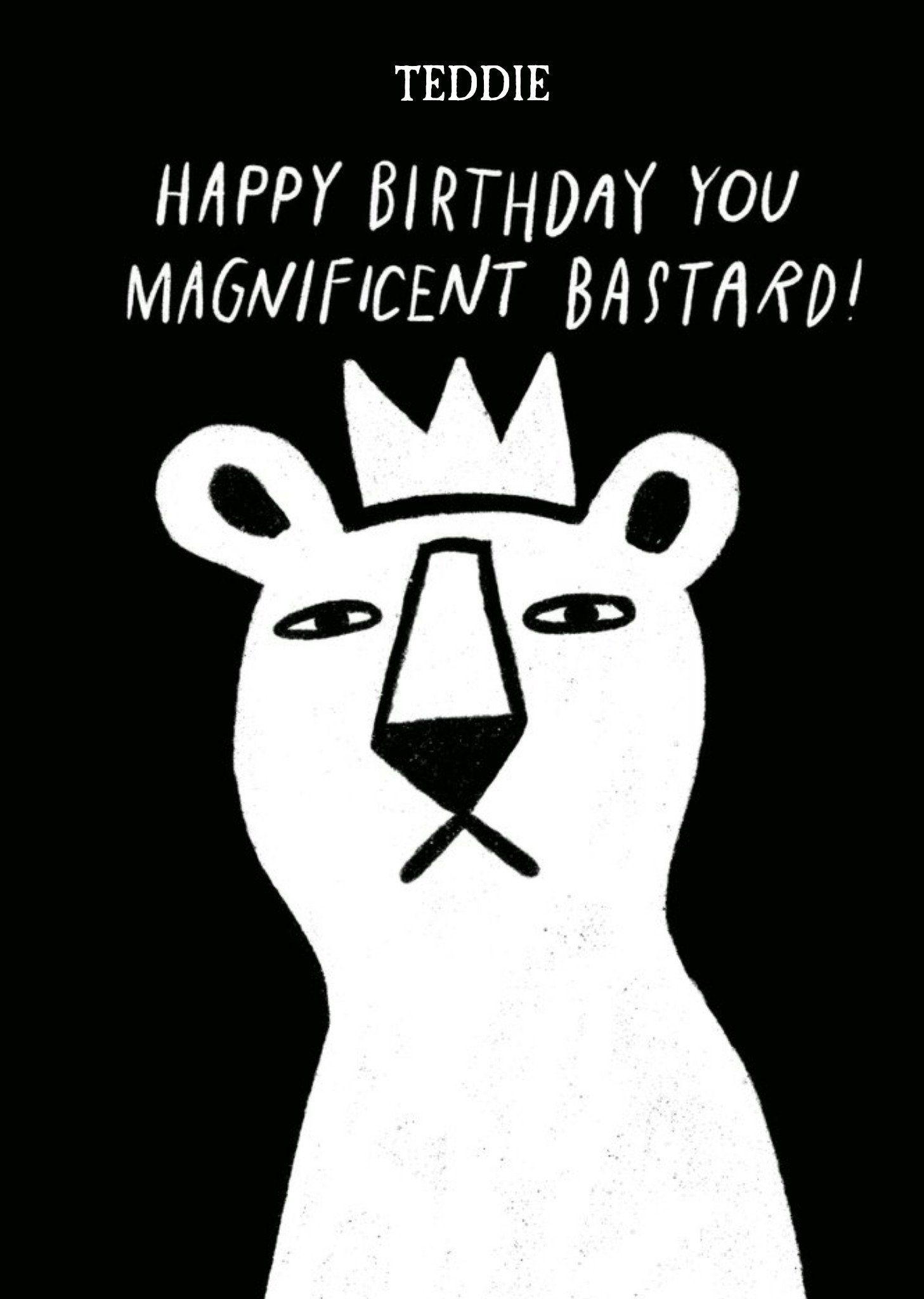 Moonpig Pigment Simple Illustrated Lion Typographic Customisable Birthday Card Ecard