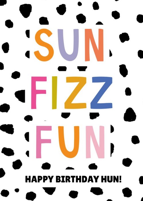 So Groovy Sun Fizz Fun Graphic Pattern Birthday Card