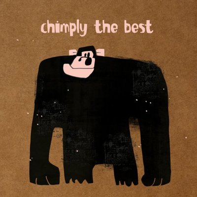 Illustrated Chimp Pun Birthday Card