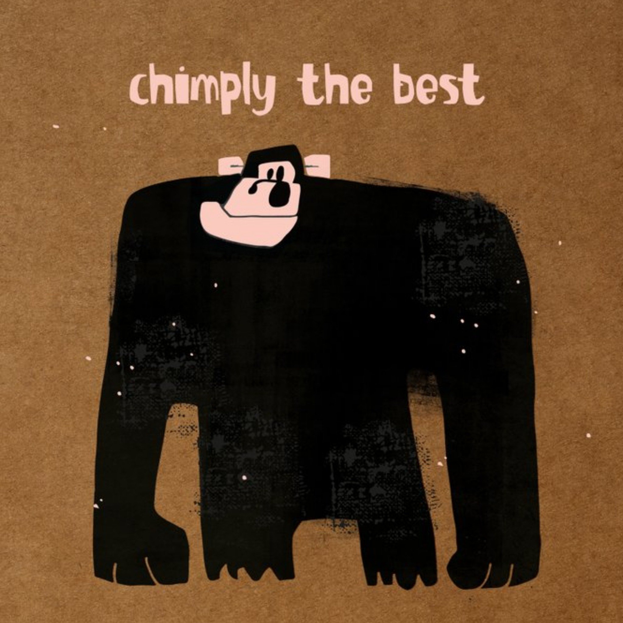 Moonpig Illustrated Chimp Pun Birthday Card, Square