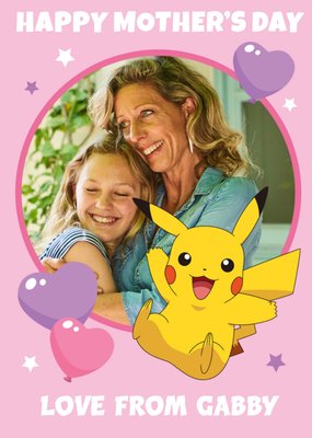 Pokemon Pikachu Photo Upload Happy Mother's Day Card