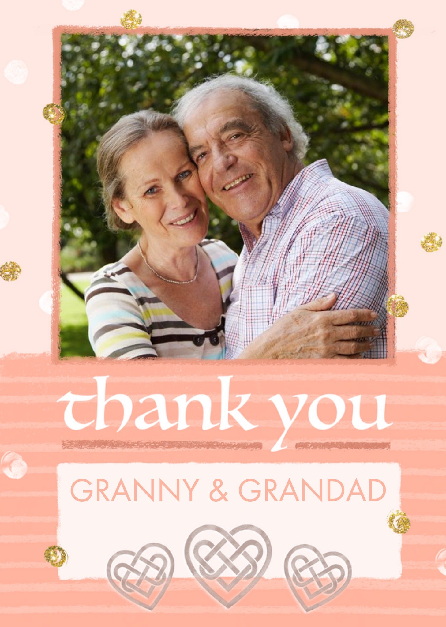 Pink Photo Frame Customisable Photo Upload Thank You Card