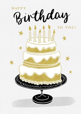 Illustration Of A Birthday Cake Birthday Card