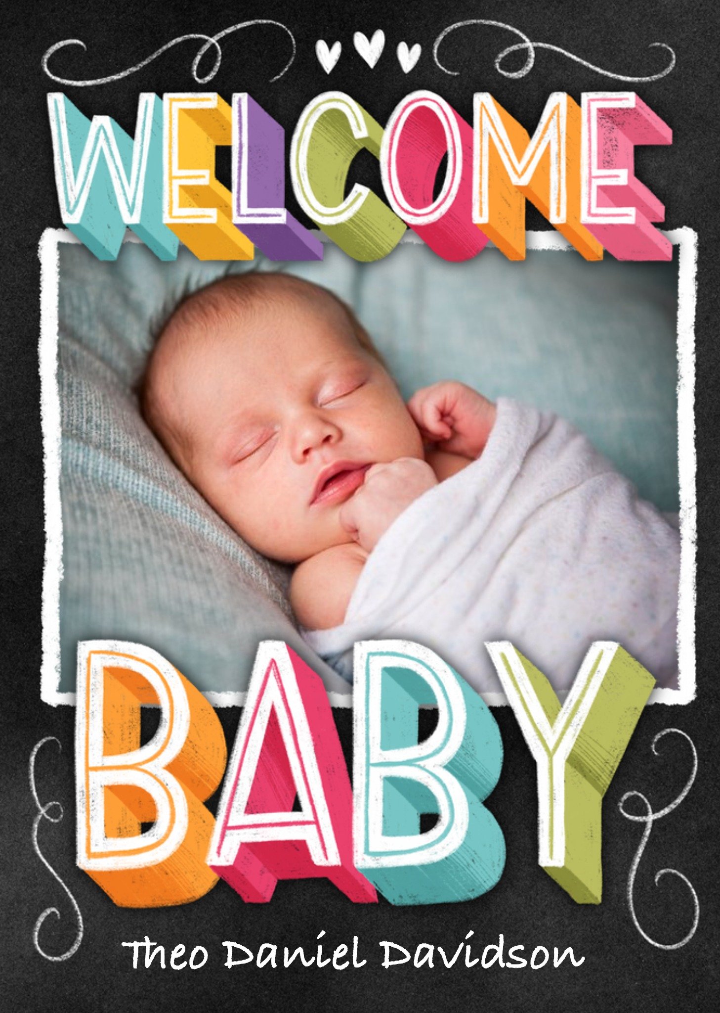 Moonpig Welcome Baby Photo Upload Card Ecard