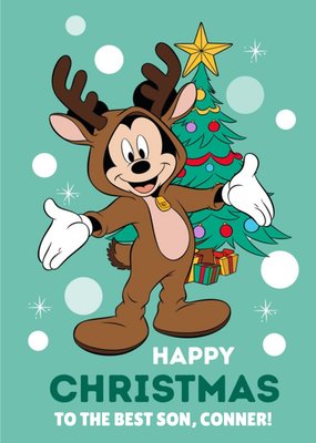 Disney Mickey And Minnie Christmas Card To The Best Son