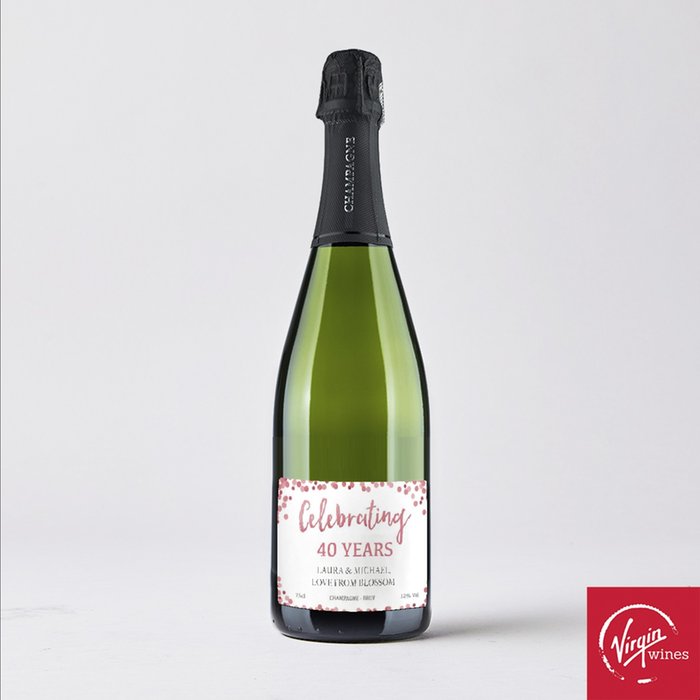 Personalised 40th Anniversary Champagne 75cl