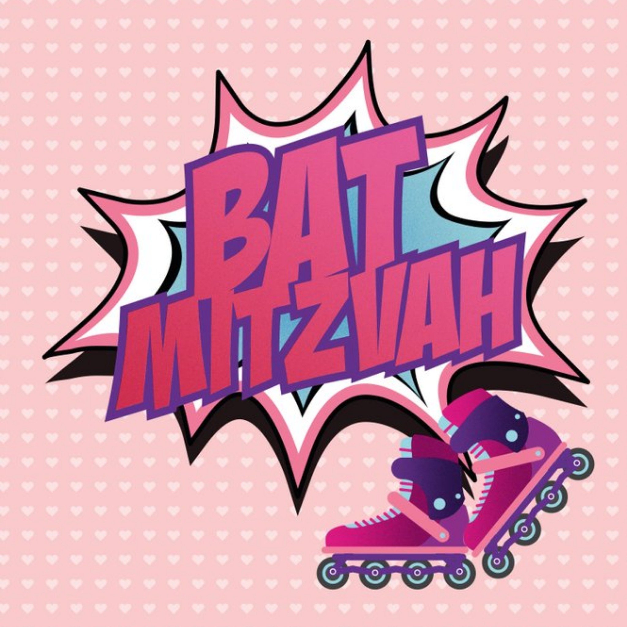 Moonpig Retro Bat Mitzvah Card, Square