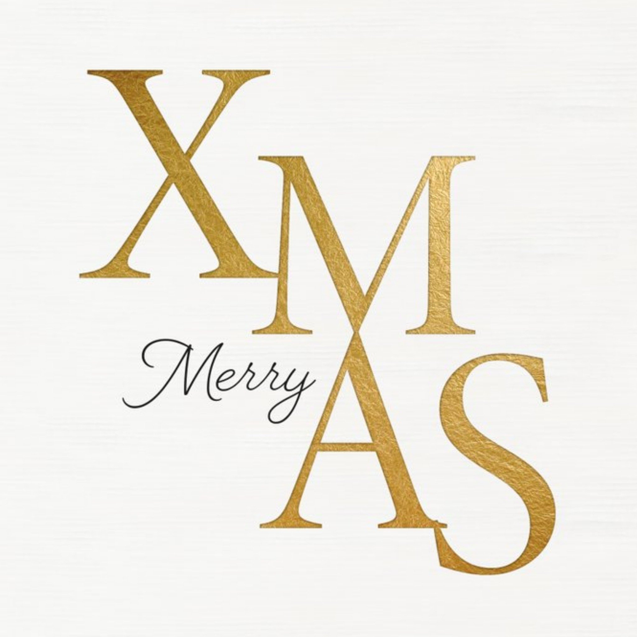 Moonpig Gold Typography On A White Background Christmas Card, Large