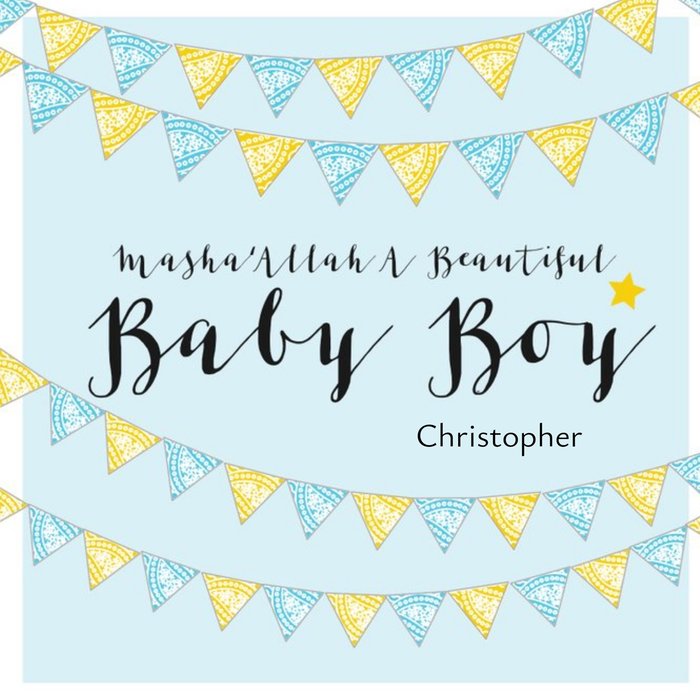 Masha'Allah A Beautiful Baby Boy New Baby Card
