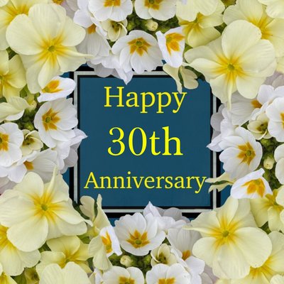 Photographic Boarder Of Flowers Personalise Year Anniversary Card