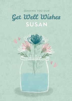 Get well wishes - floral card - traditional card