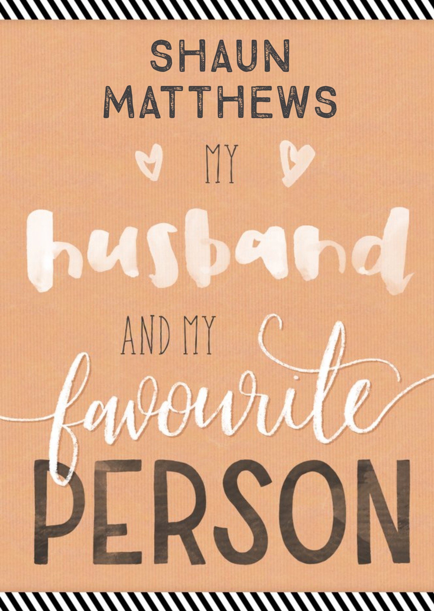 My Favourite Person Personalised Greetings Card For Husband Ecard