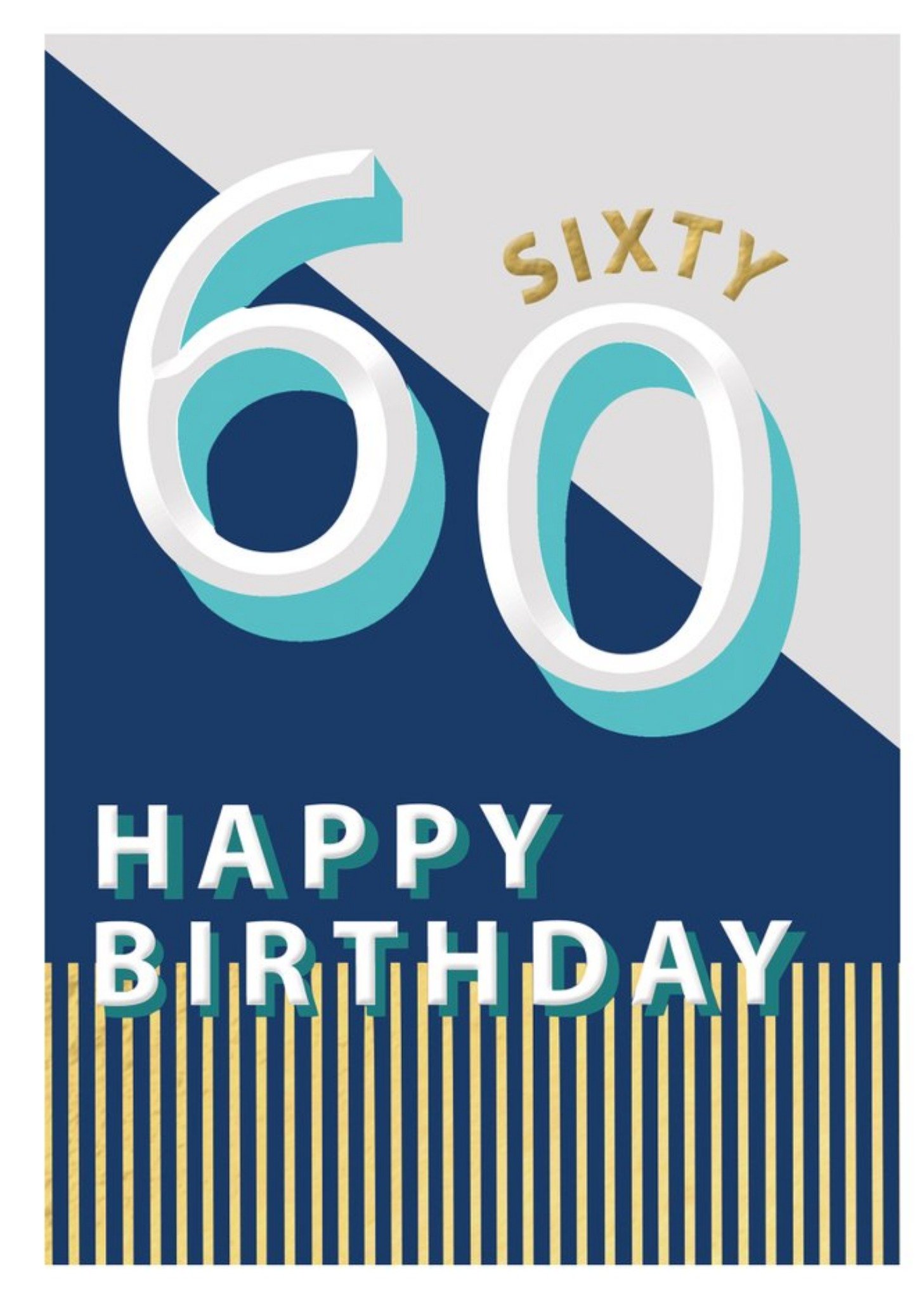 60 Happy Birthday Block Colour Card Ecard