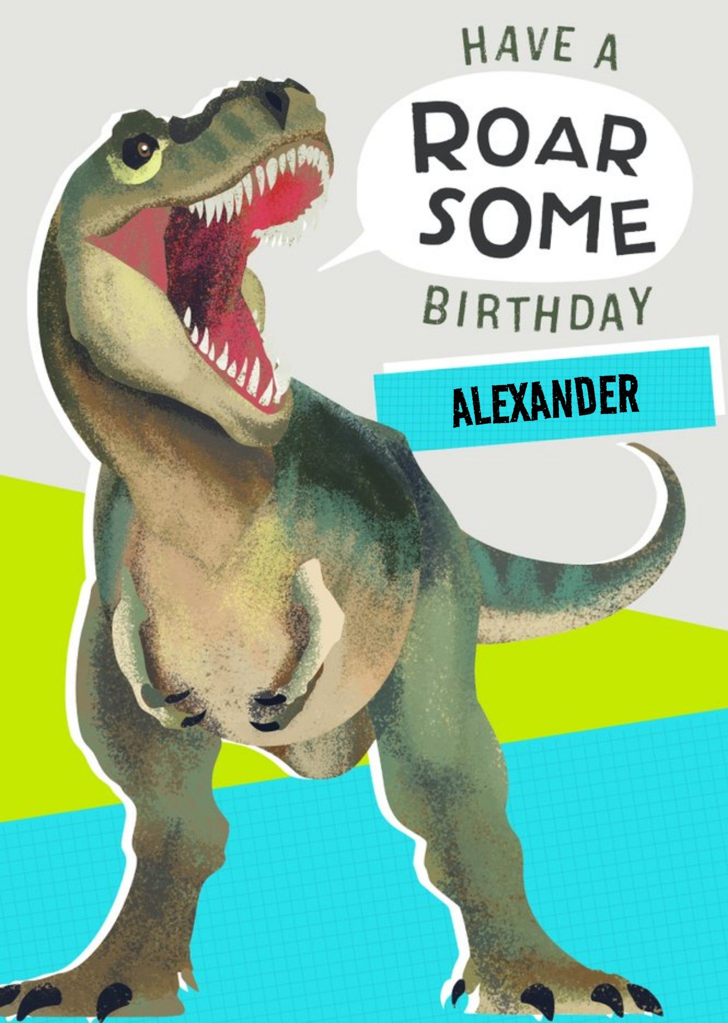 The Natural History Museum Have A Roarsome Birthday Personalised Card, Large