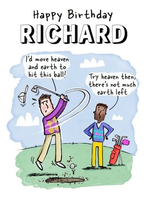 Good Sport Illustrated Funny Golfing Birthday Card