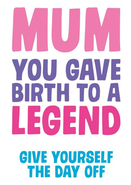 Dean Morris Gave Birth to a Legend Mother's Day Card