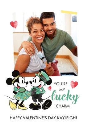 Disney Minnie & Mickey Mouse Valentines Photo Upload Irish Card