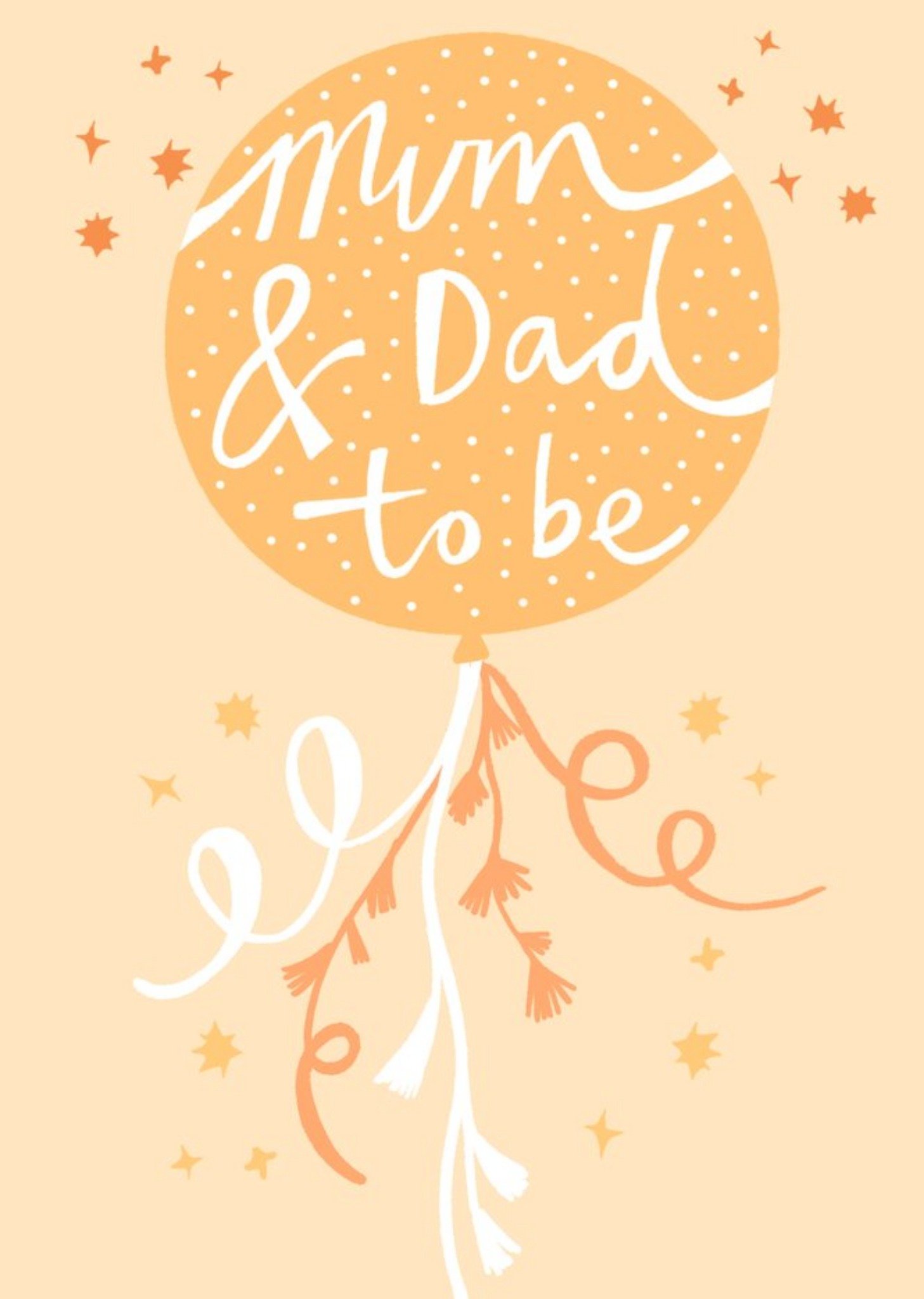 Moonpig Beautiful Illustrated Balloon Mum And Dad To Be New Baby Card, Large