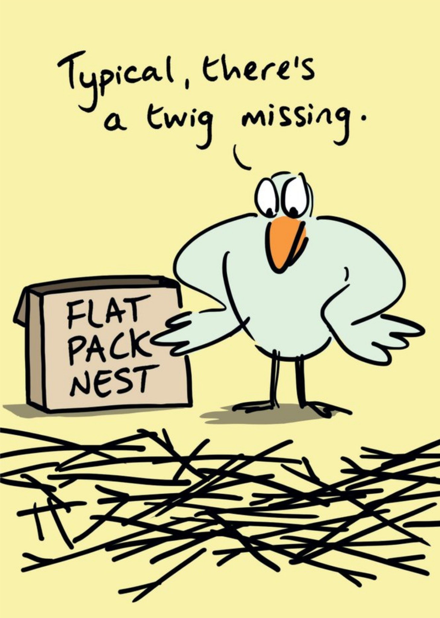 Moonpig Illustration Of A Bird Building A Nest New Home Card Ecard