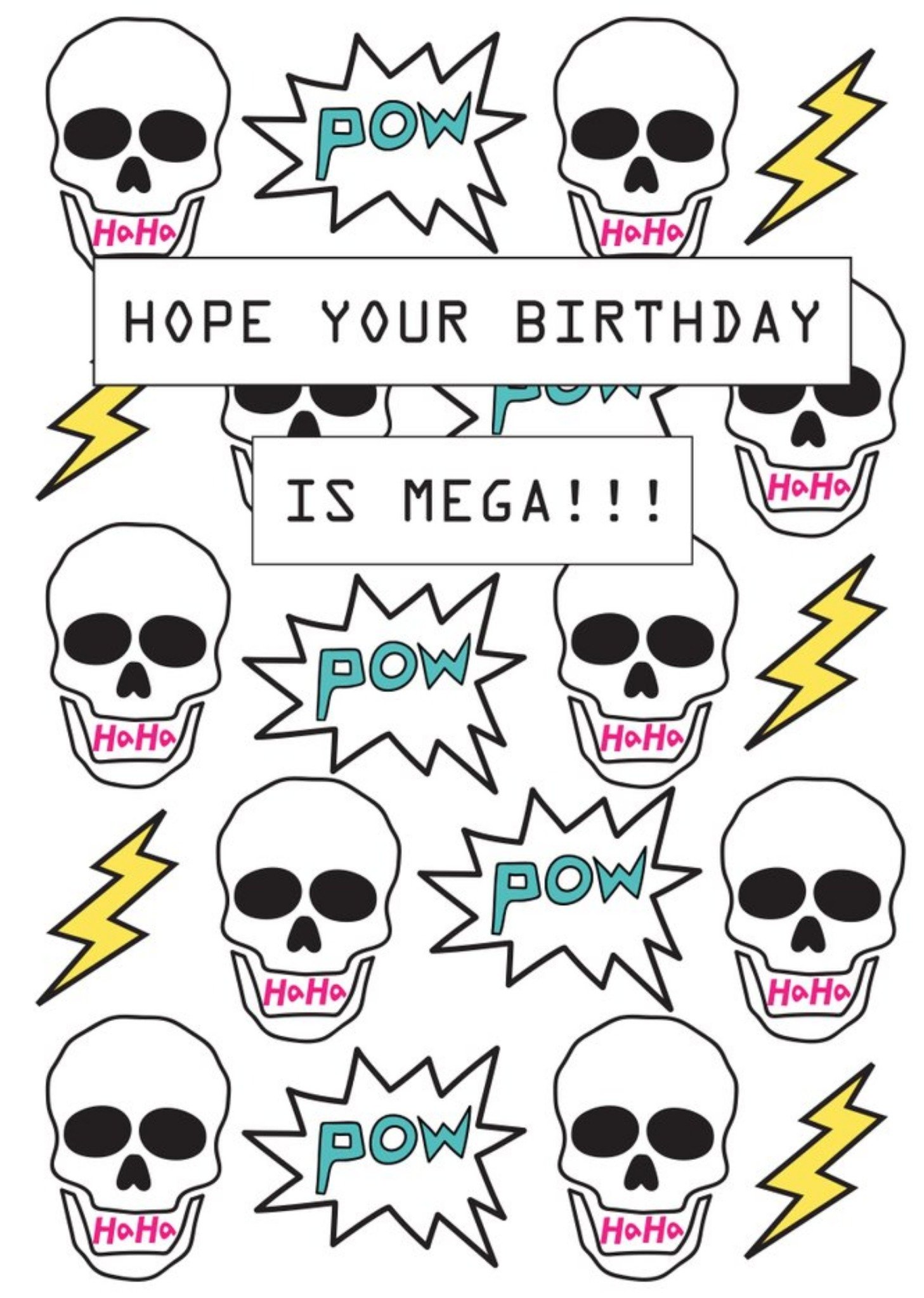 Moonpig Hope Your Birthday Is Mega Skull Card, Large