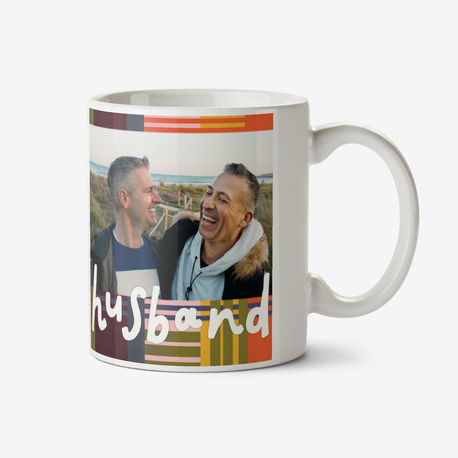 Line Pattern Husband Photo Upload Mug Ceramic Mug