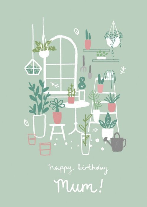 Illustrated House Plant Birthday Card