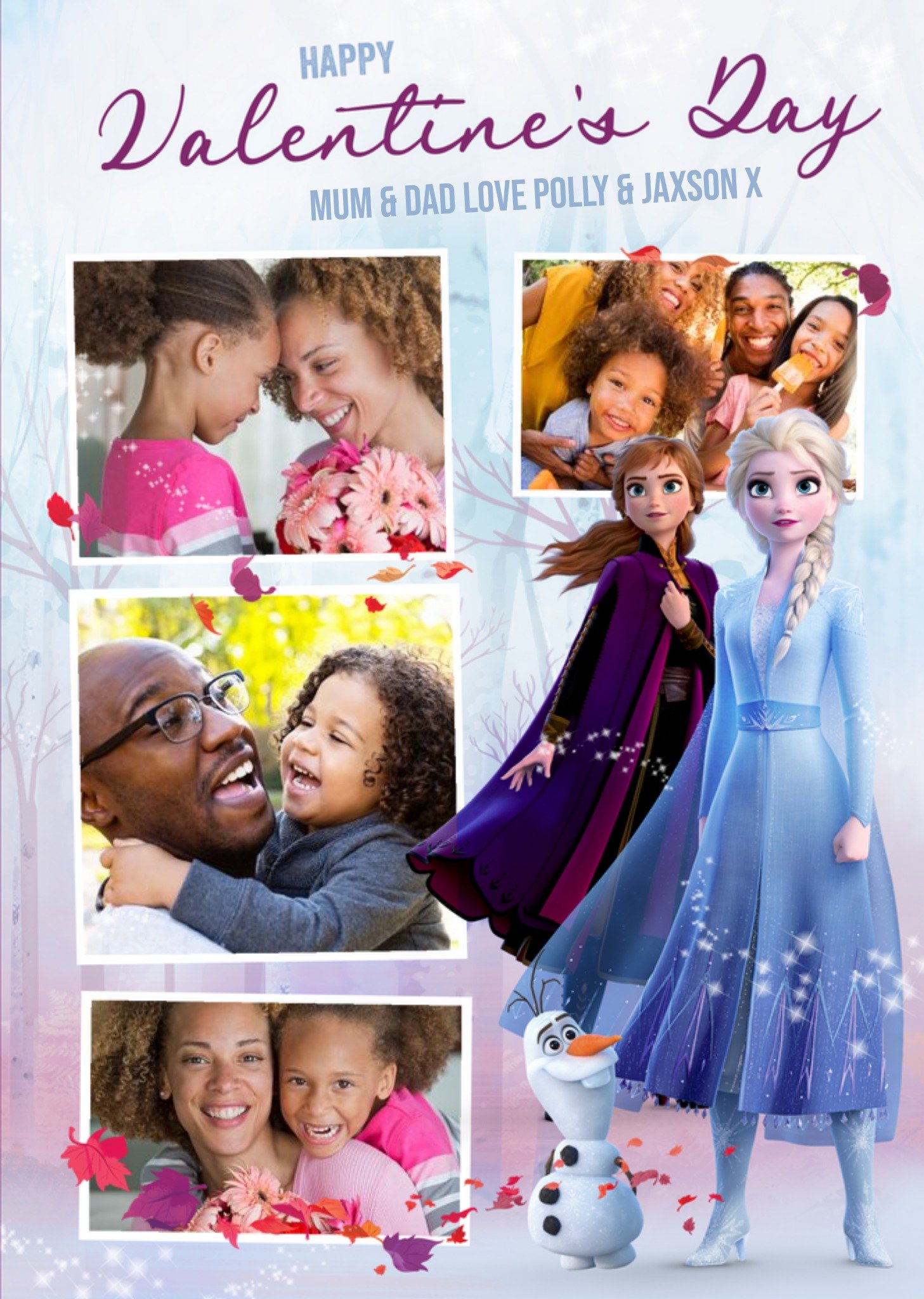 Disney Frozen 2 Valentine's Day Photo Upload Card For Mum And Dad Ecard