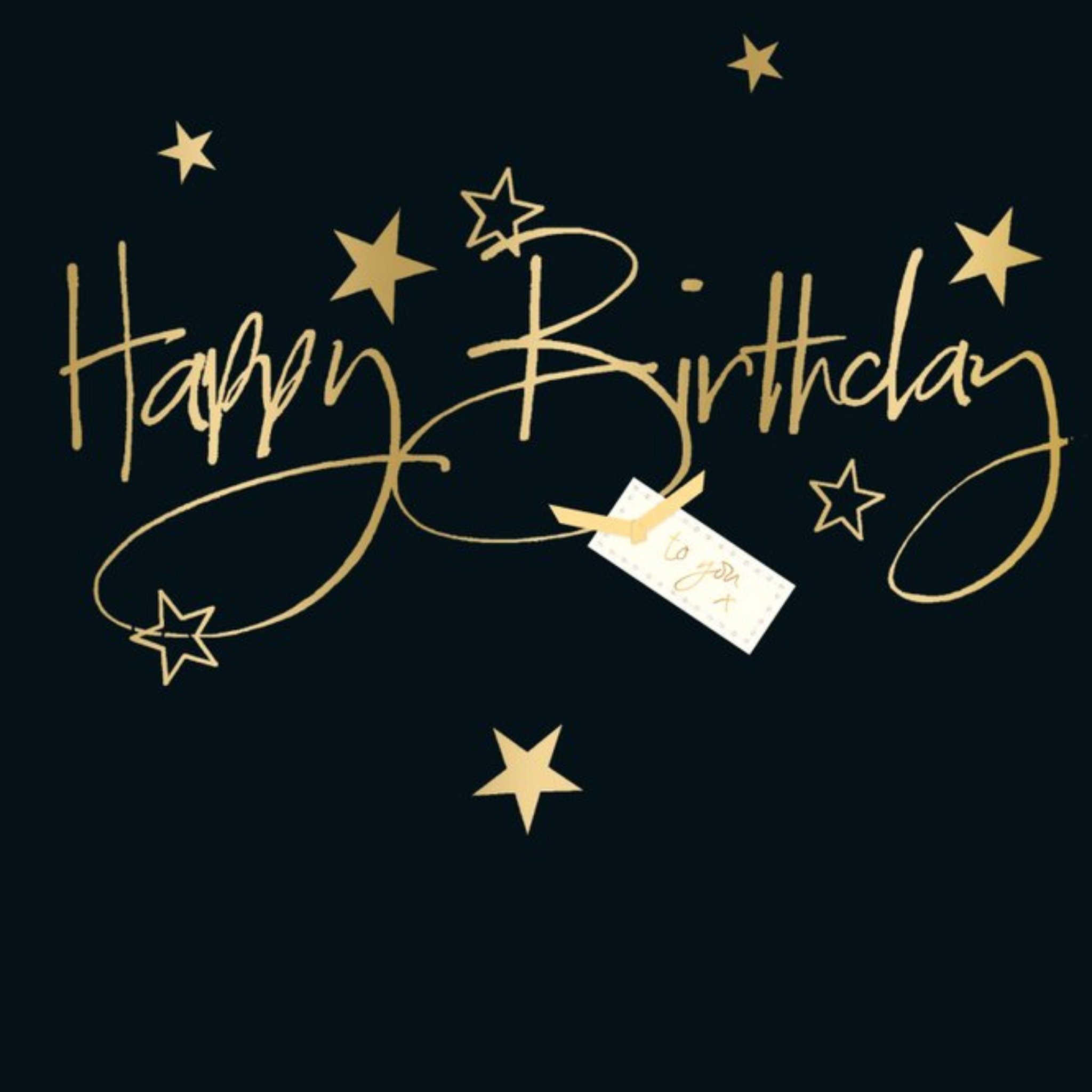 Ukg Cute Illustrated Typographic Happy Birthday Card, Square