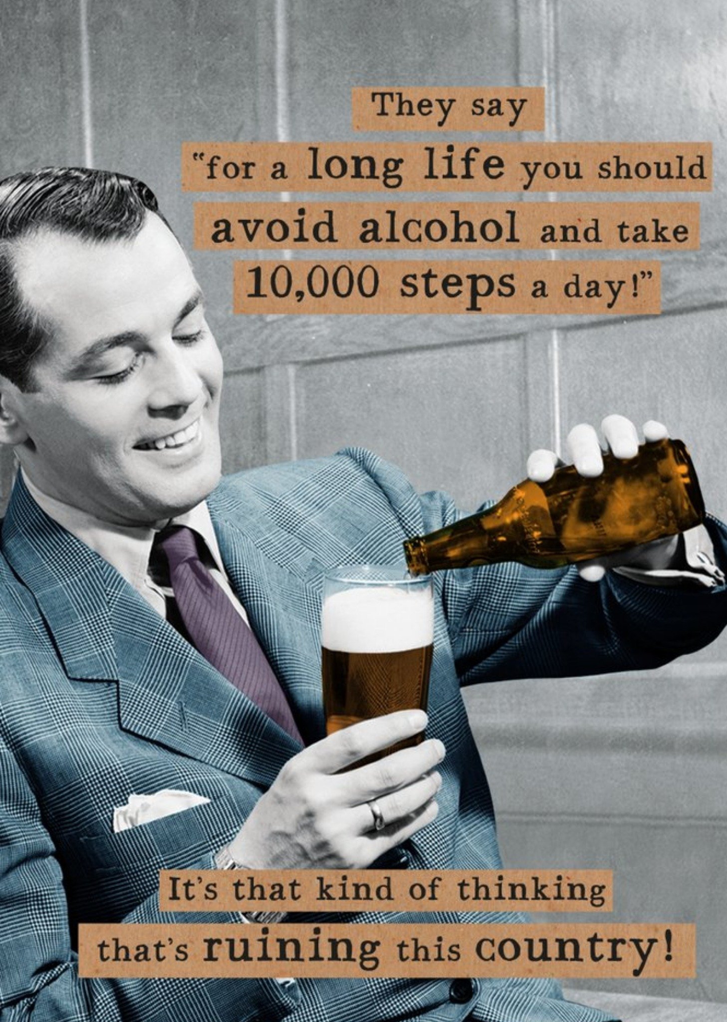Moonpig 10000 Steps Ruining This Country Funny Card, Large