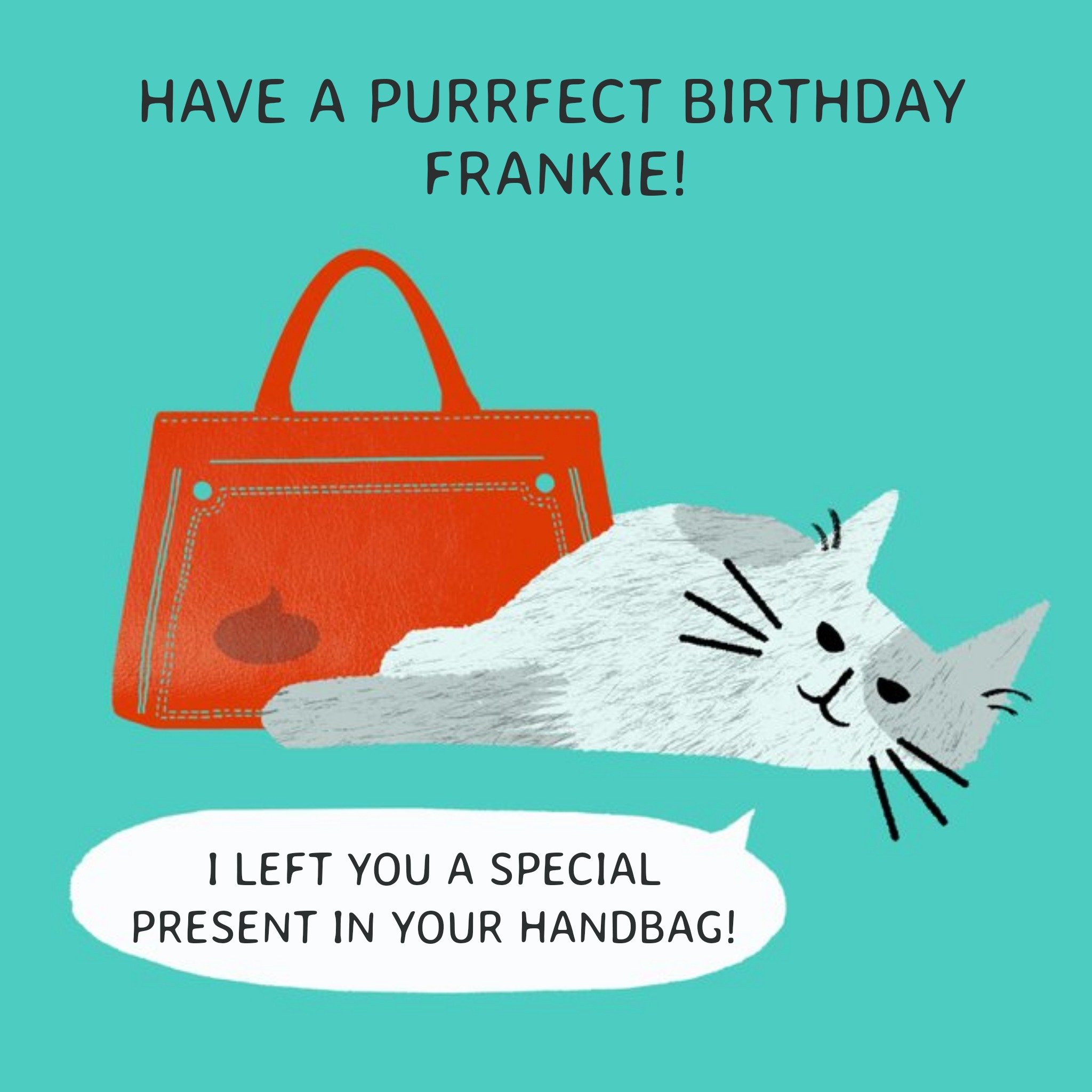 Moonpig Purrfect Birthday Card - From The Cat, Square
