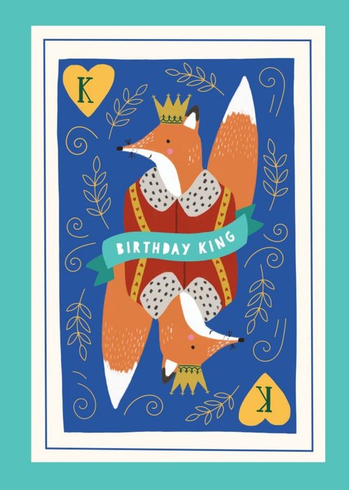Birthday King Fox Card