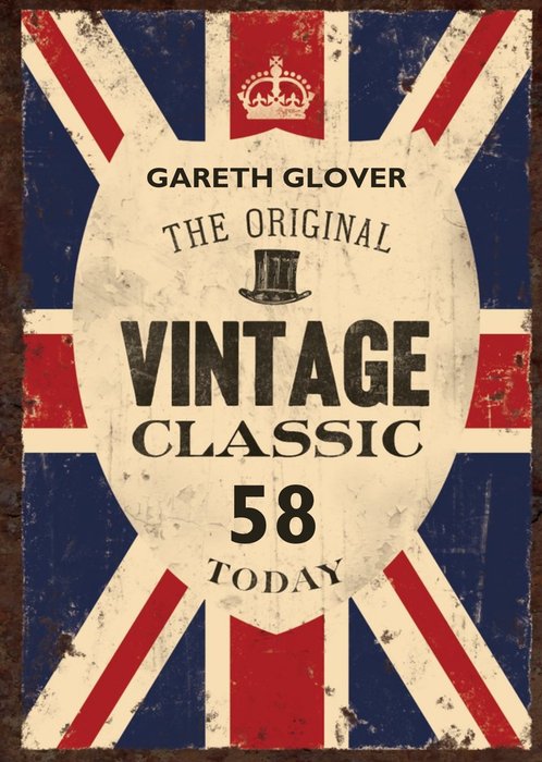 British The Original Vintage Classic Personalised Name Card