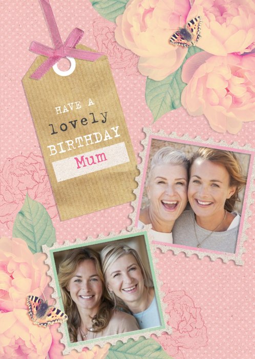 Bright Pink Roses Happy Birthday Mum Card