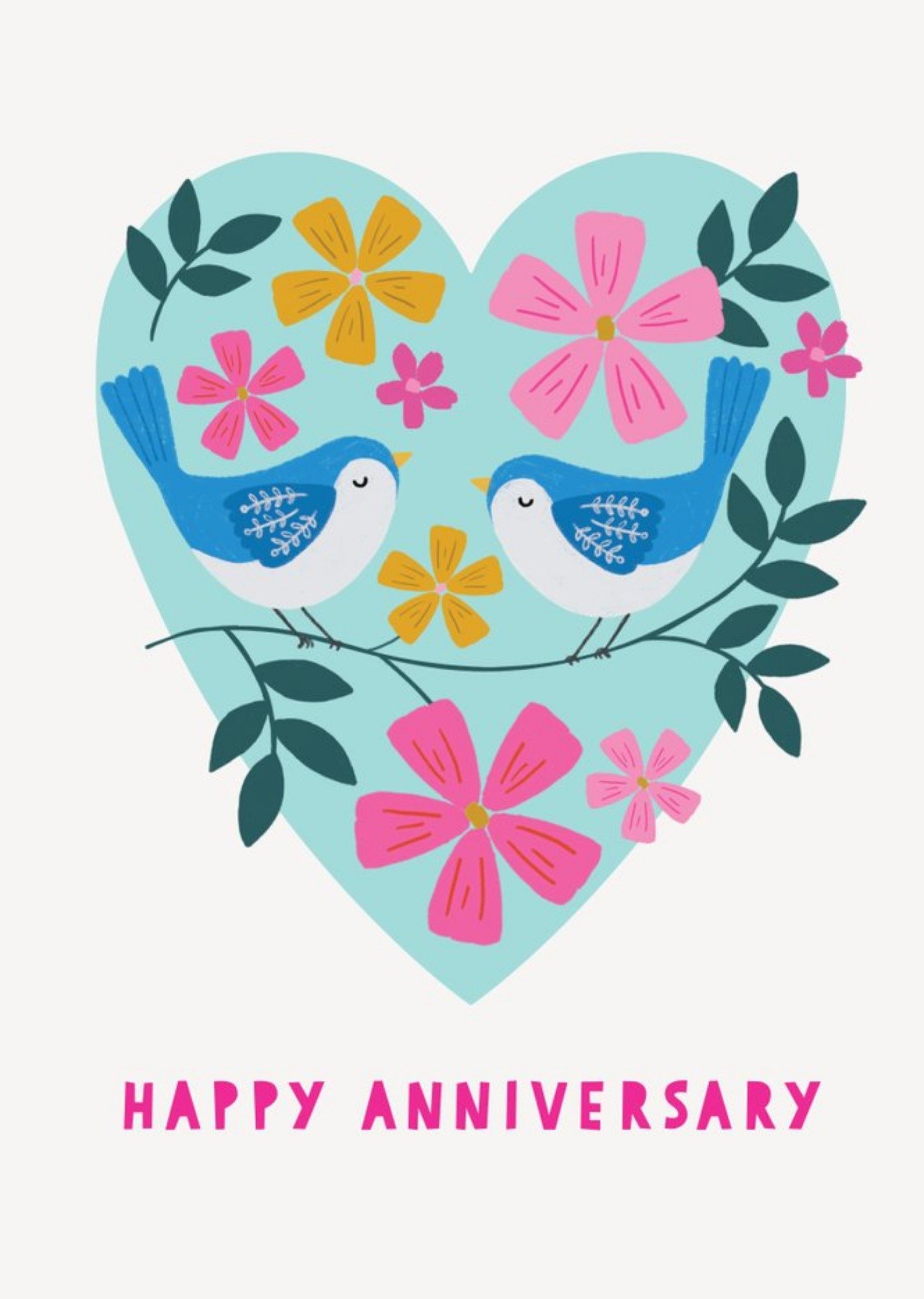 Happy Anniversary Floral Heart Card Ecard