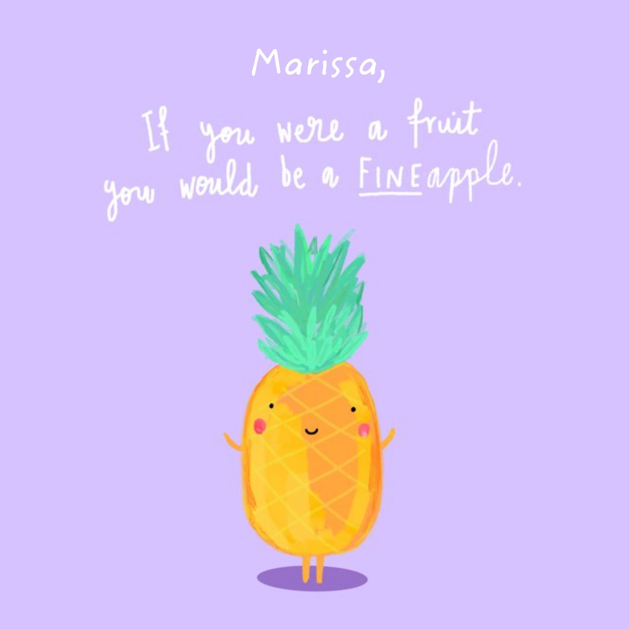 Moonpig Youre A Fineapple Pun Card, Square