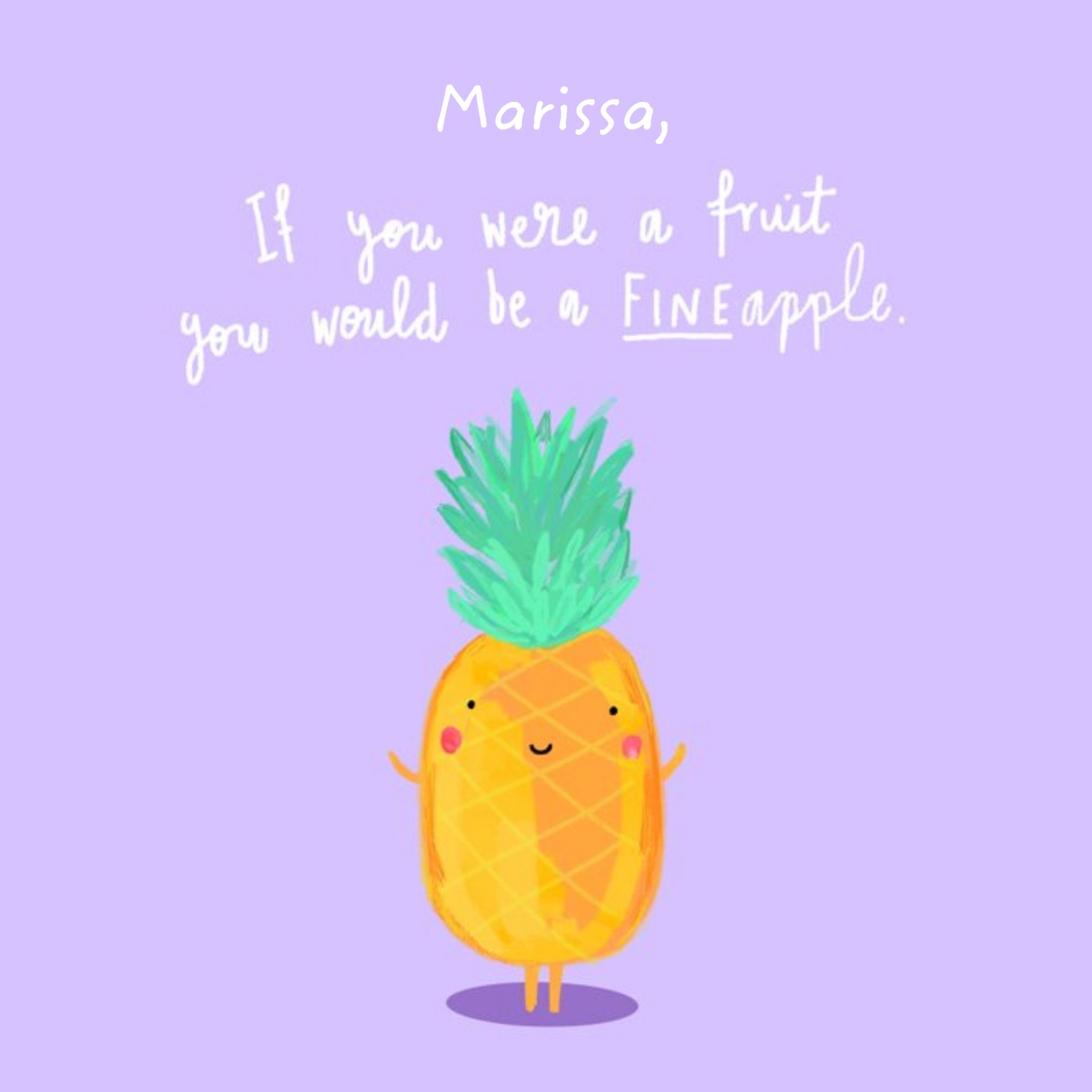 Youre A Fineapple Pun Card, Square