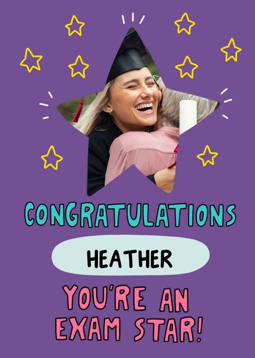 Angela Chick Personalised Photo Upload Exams Congratulations Card