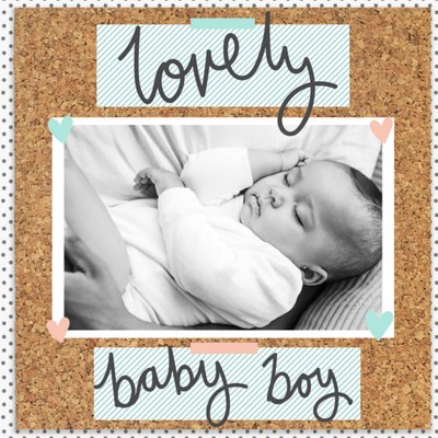 Pinboard Lovely Baby Boy Photo Upload Card