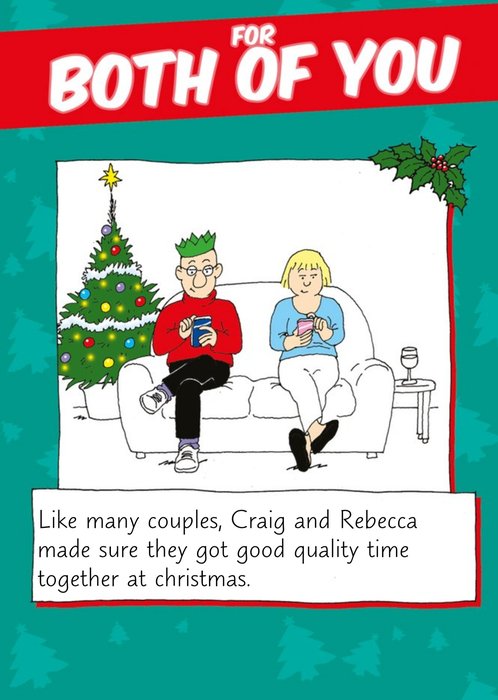 Funny Christmas Card For the Both of you Quality time Together