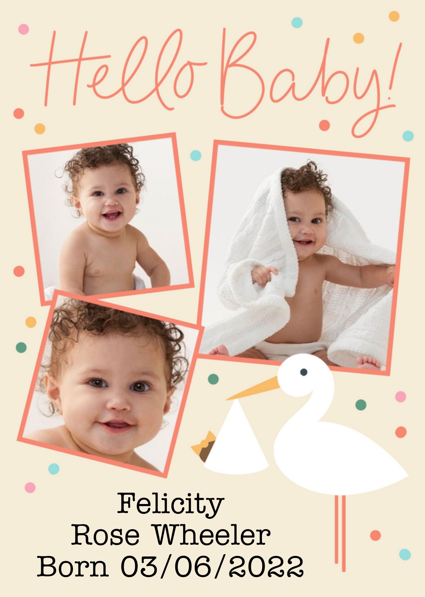 Scatterbrain Hello Baby Card Ecard