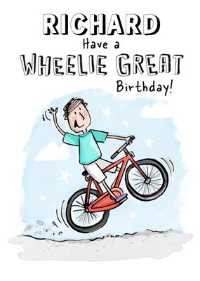 Good Sport Illustrated Bike Customisable Birthday Card