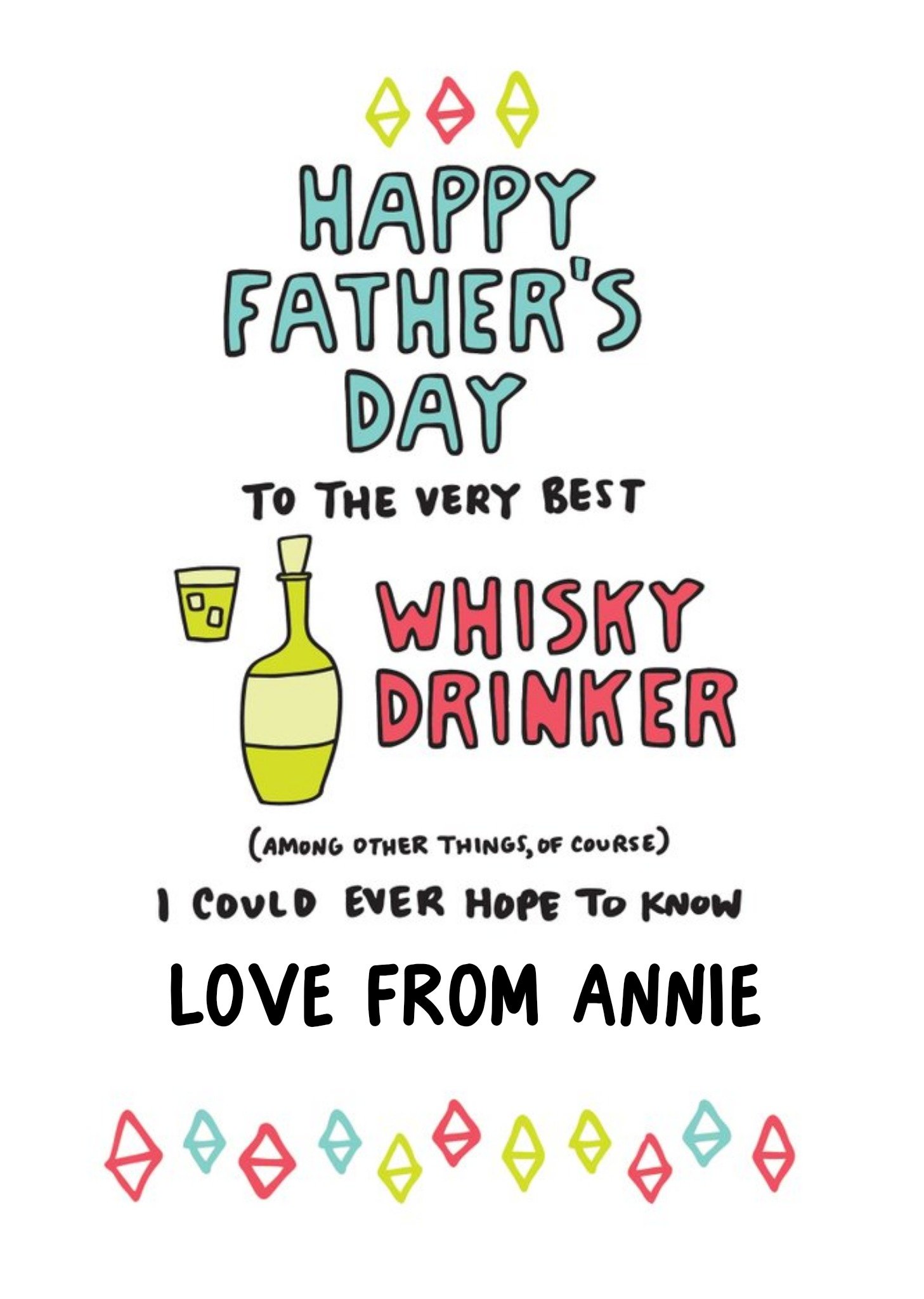 Moonpig Colourful Shapes To The Very Best Whiskey Drinker Father's Day Card, Large