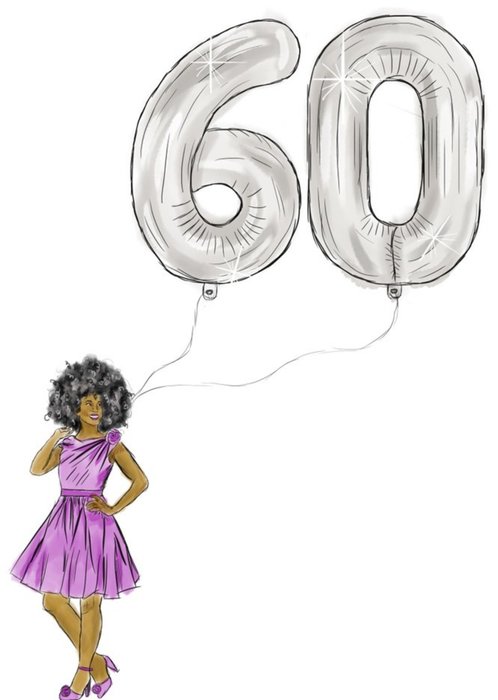 KitsCH Noir Woman 60 Birthday Card