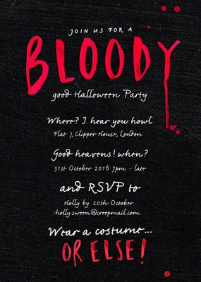Bloody Scary Halloween Party Invitation