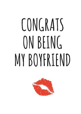 Typographical Congrats On Being My Boyfriend Valentines Day Card