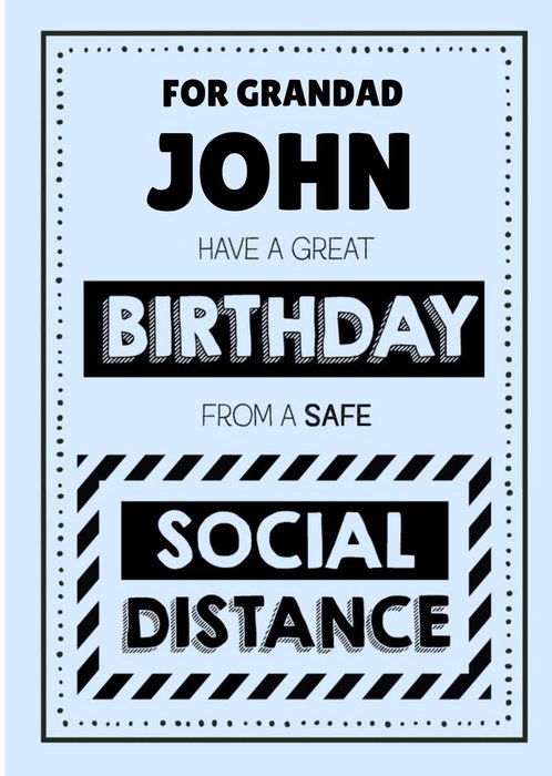 Jam and Toast Safe Social Distance Birthday Card For Grandad