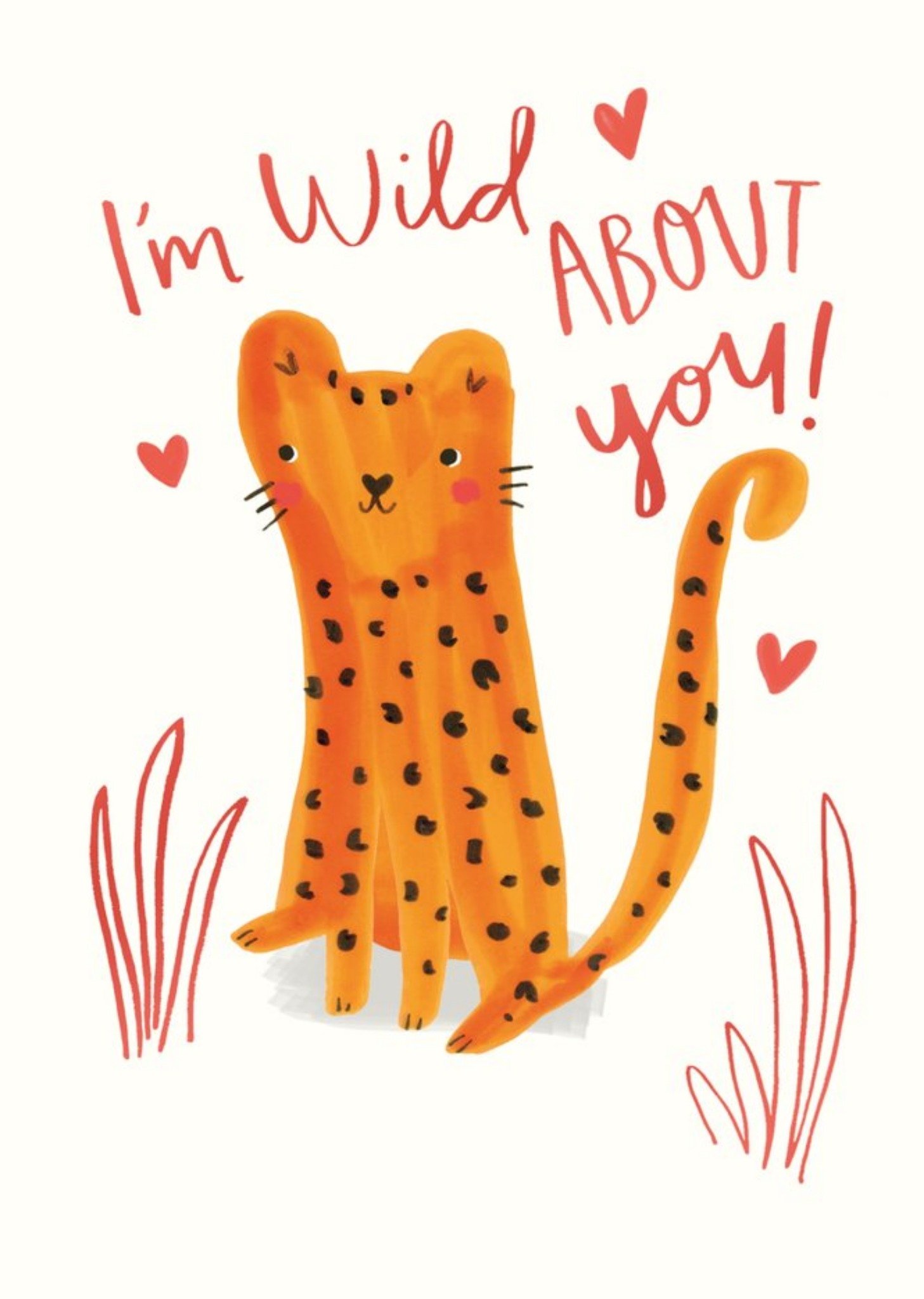 Moonpig Cute Tiger I'm Wild About You Valentine's Day Card, Large