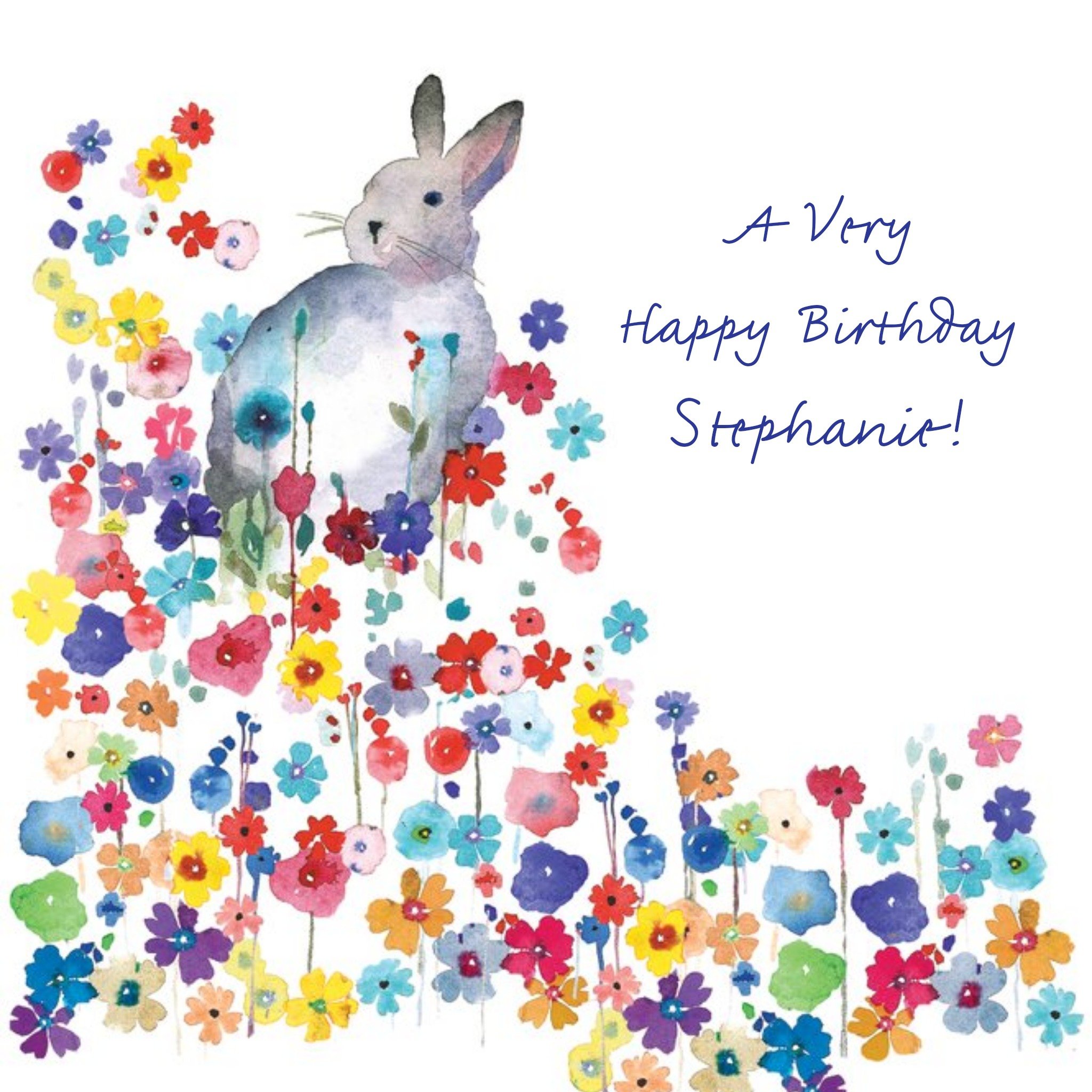 Moonpig Rabbit Illustration Greeting Card, Square