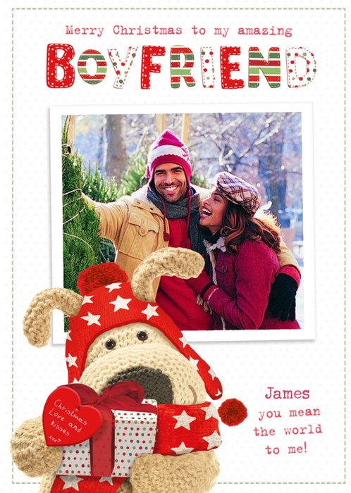 Boofle Boyfriend Christmas Photo Upload Card