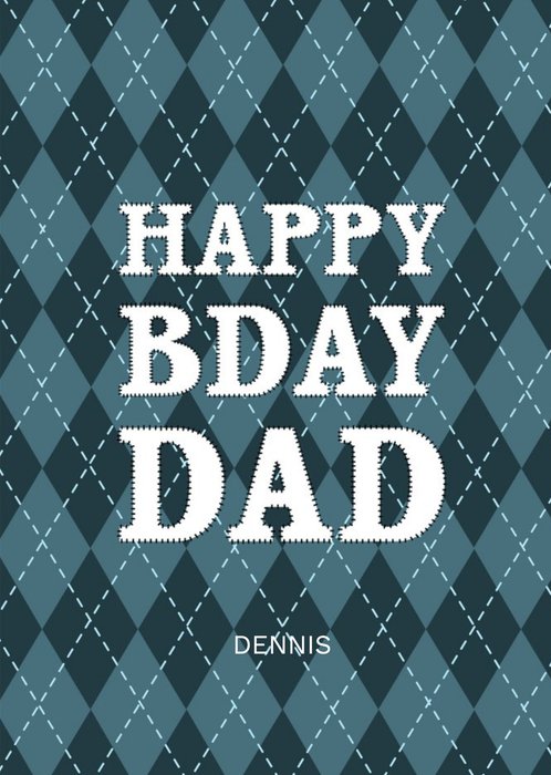 Pearl and Ivy Dad Typographic Pattern Birthday Card